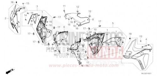 MIDDLE COWL (CRF1100A2/A4/AL2/D2/D4/DL2/DL4) CRF1100A2P de 2023